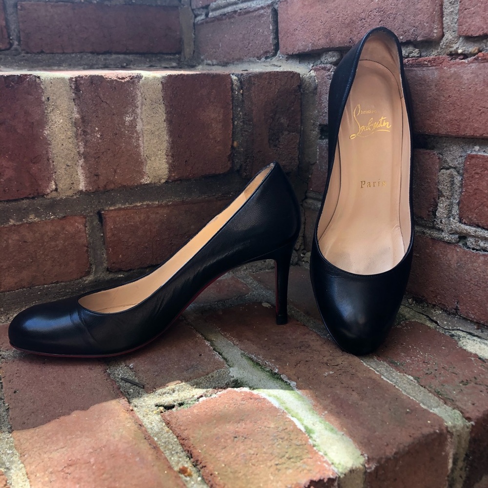 Christian Louboutin Black Simple Kid Leather Pumps
